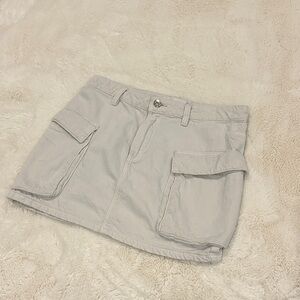 Stradivarius Beige Mini Skirt with Pockets